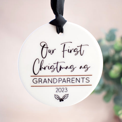 Our First Christmas As Grandparents 2024 Hanging Tree Ornament