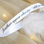 Any Name / Date White Feather Memorial Heart Bauble Gift Boxed