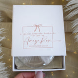 Feather In Memory Bauble Personalised. Gift Boxed