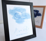 Framed Watercolour Splash Baby Ultrasound Nursery Decor