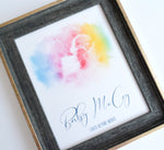 Framed Watercolour Baby Scan Frame