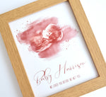 Personalised Watercolour Framed Baby Scan