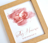 Framed Watercolour Splash Baby Ultrasound Nursery Decor