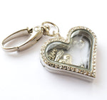 In Memory of Dad Diamonte Heart Locket Keyring