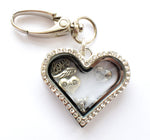 In Memory of Dad Diamonte Heart Locket Keyring