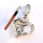 In Memory of Dad Diamonte Heart Locket Keyring