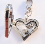 In Memory Locket Keyring. Heart Diamonte. Nan Grandad Mum Dad