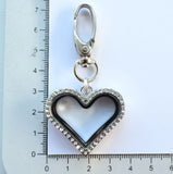 In Memory Locket Keyring. Heart Diamonte. Nan Grandad Mum Dad