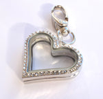 In Memory of Mum Diamonte Heart Locket Keyring