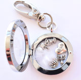 In Memory of Dad Round Locket Keyring