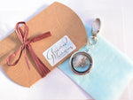 Memorial Round Locket Keyring. Sympathy Charm Locket.