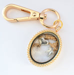 In Memory Gold Oval Locket Keyring. Mum Mother Loss