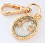 In Memory of Dad Gold Oval Locket Keyring