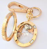 In Memory of Dad Gold Oval Locket Keyring