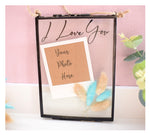 I Love You Bunny Tail Dried Flower Photograph Floating Frame