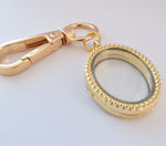 Thank You Teacher. Gold Oval Floating Locket Keyring