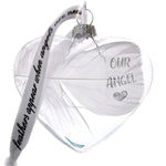 Personalised Feather Heart Bauble