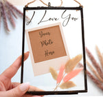 I Love You Photograph Floating Frame Pink Bunny Tail Dried Flowers