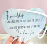 Friendship Heart Plaque. I'm Here For You Hanging Sign