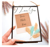 I Love You Bunny Tail Dried Flower Photograph Floating Frame