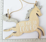 You Are So Loved Hanging Unicorn Plaque