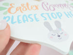 Easter Bunny Please Stop Here Wooden Heart Plaque