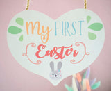 My First Easter Wooden Heart Plaque