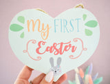 My First Easter Wooden Heart Plaque