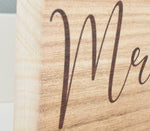 Mr & Mrs Est 2023 Wood Shelf Sign