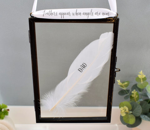 Dad Memorial Real Feather Floating Frame