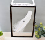 Heart Print Real Feather Floating Frame