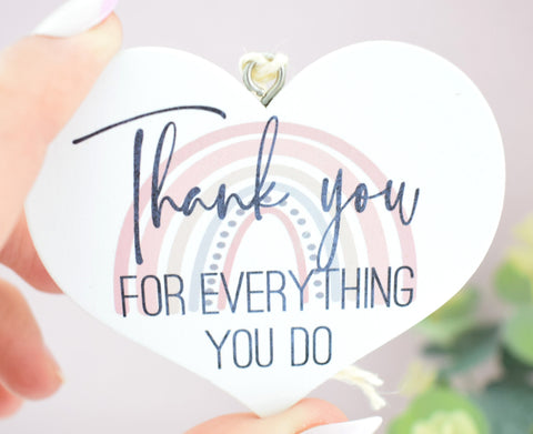 Thank You For Everything Wooden Hanging Heart Decoration