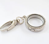 Round Diamonte Locket Keyring In Memory of Mum