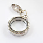 In Memory of Dad Round Diamonte Locket Keyring