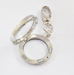 In Memory of Pet. Dog / Cat Paw Round Diamonte Locket Keyring