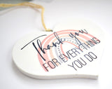 Thank You For Everything Wooden Hanging Heart Decoration