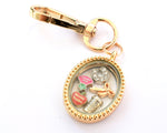 Thank You Teacher. Gold Oval Floating Locket Keyring