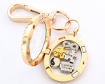 You & Me Gold Oval Floating Locket Keyring for Couple. Wedding Enagagement