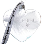 Personalised Feather Heart Bauble