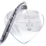 Personalised Feather Heart Bauble