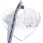 Personalised Feather Heart Bauble