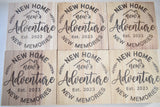 New Home, Adventure, Memories Est 2023. Wood Shelf Sign