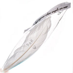 Personalised White Feather Teardrop Keepsake