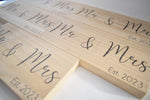 Mr & Mrs Est 2023 Wood Shelf Sign