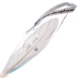 Personalised White Feather Teardrop Decoration