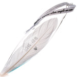 Personalised White Feather Teardrop Keepsake