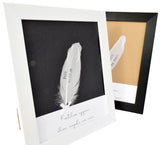 Custom Feather Wording Condolence Frame