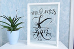 Mr & Mrs Monogram Frame Keepsake Personalised