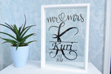 Mr & Mrs Monogram Frame Keepsake Personalised