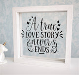 Love Story Never Ends Quote Frame